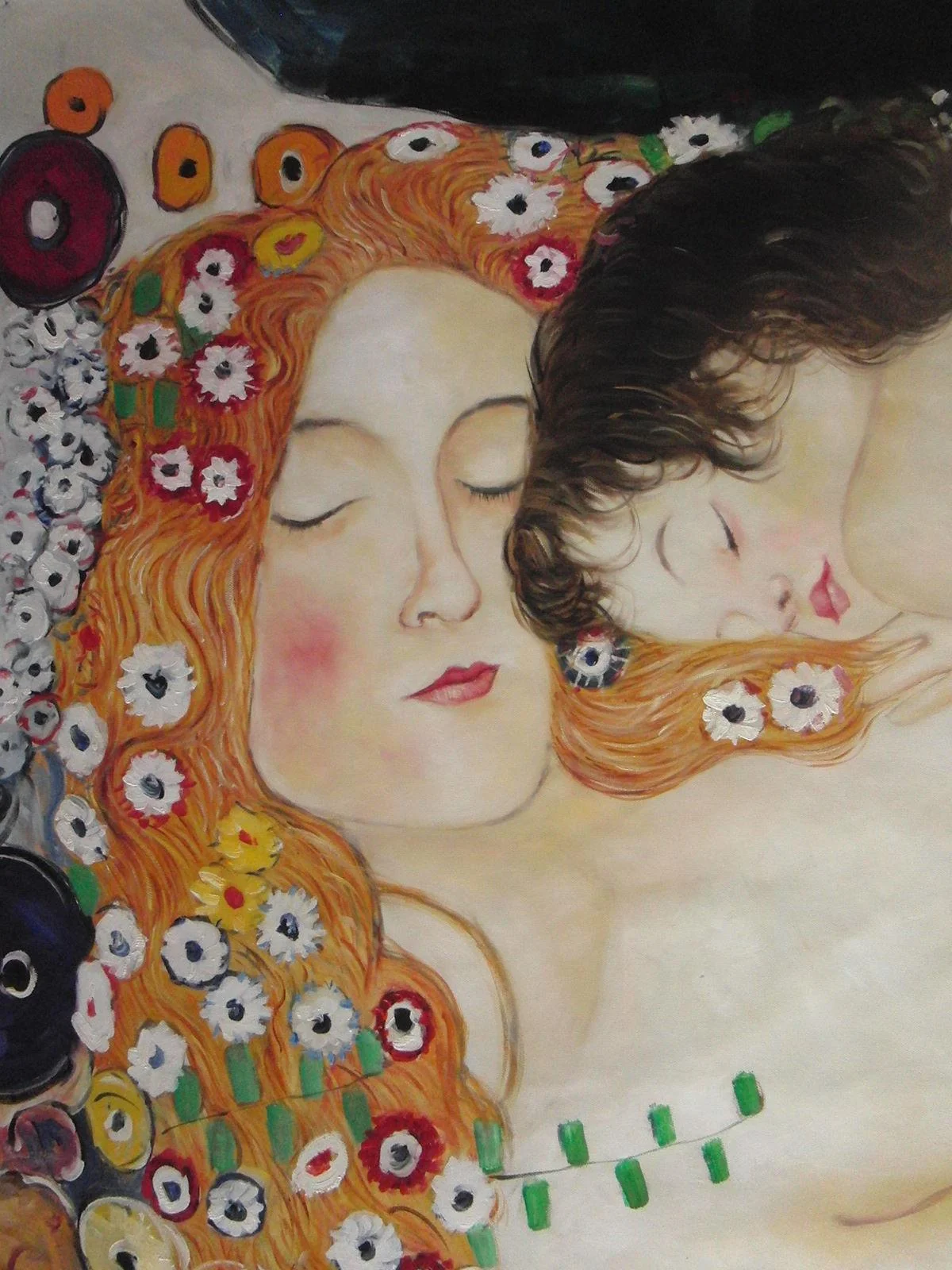 

Шелковый постер с художественным принтом «Мама и ребенок» Gustav Klimt, домашний Настенный декор 24x36 дюймов