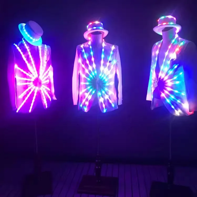 

Luminous Suit LED Glowing Festival Celebration Bar Atmosphere Nightclub Performance Suit Youth Fashion Set for Men