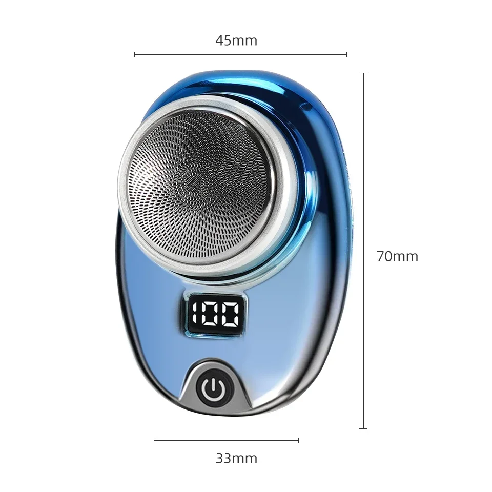 Portable Mini Electric Rechargeable Shaver Digital Power Display Mens Razor Waterproof Cordless Razor Beard Shaver for Face Body