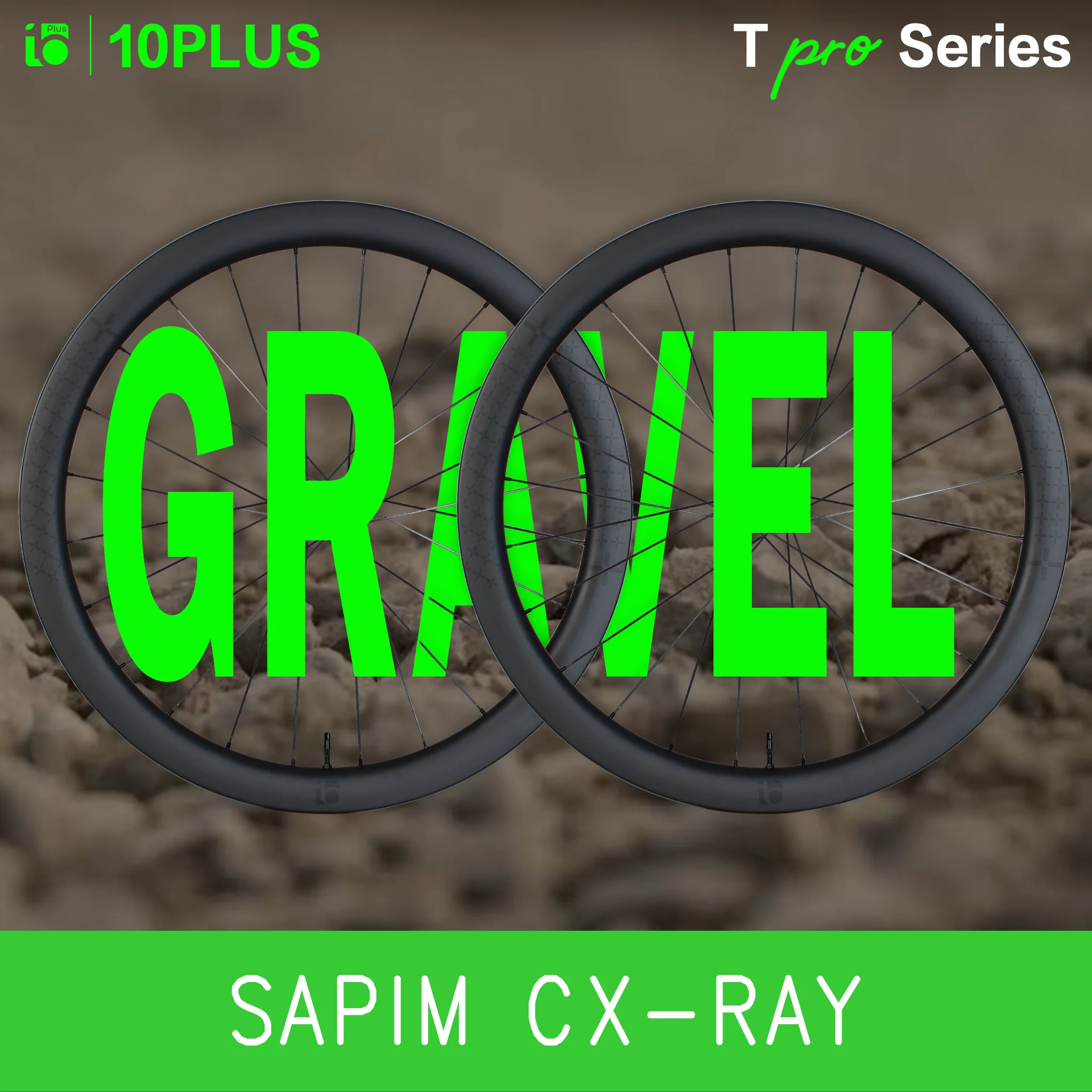 10PLUS GRAVEL Carbon-Laufradsatz T-Serie Pro Sapim Cx Ray Scheibenbremse 36T Star Ratchet Tubeless 700C Center Lock 38mm 45mm