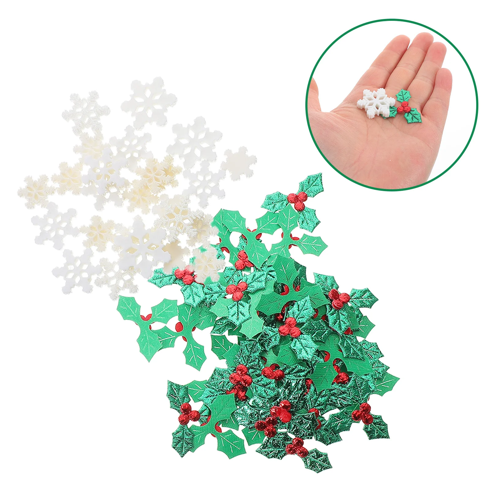 

1 Pack Mini Holly Berries Snowflakes Craft Embellishments For Christmas Wreath Decoration Diy Card Making Holiday