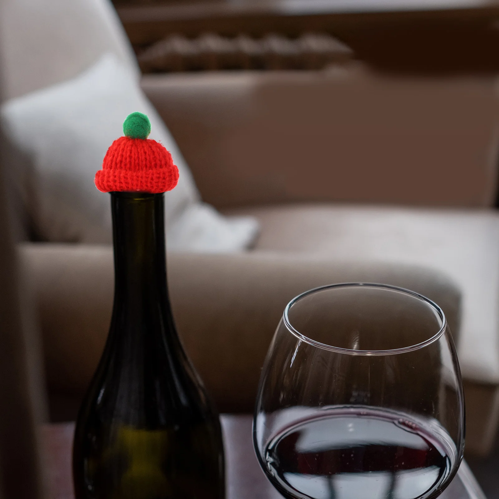 

20Pcs Mini Woollen Santa Hats Knitted DIY Christmas Accessories Clothes Shoes Bags Creative Decoration Supplies