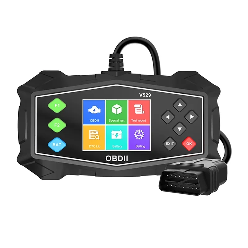 سيارة obd2 الماسح الضوئي أداة تشخيصية V529 متعدد اللغات obdii سيارة جهاز قياس الجهد الكهربائي محرك خطأ رمز الماسح الضوئي قارئ رمز السيارة