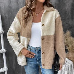 JIM & NORA Europe and the United States autumn hot selling new color patchwork women's coat with casual comfortable coat