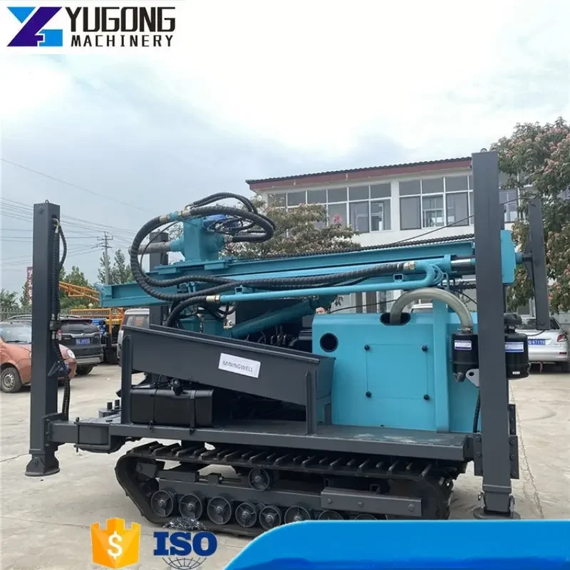100m 300m 400m Crawler Diesel Engine Water Well Drilling Machine Borehole Rig Mine Drilling Rig Factory Price