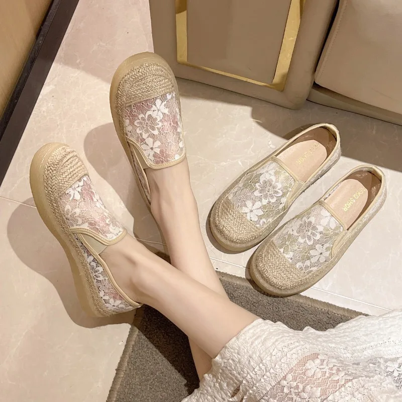 

2025 NEW Casual Fashionable Thick Bottom Net Surface Single Shoes Summer New Style Women's Footwear Comfortable