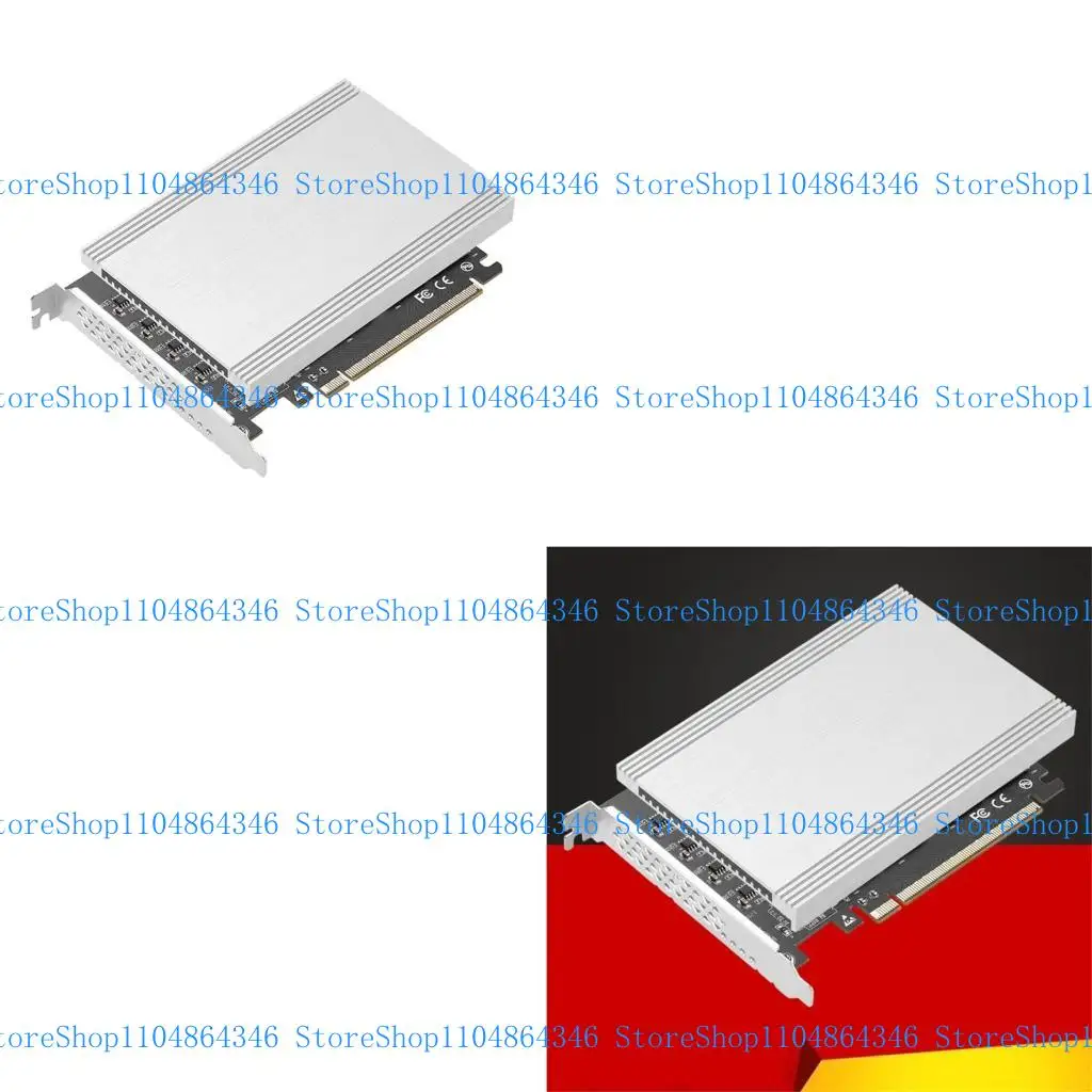 

5asd PCIe x16 to 4Port M.2 NVMe Adapter Expansion Raids Riser 256G for 2230-2280