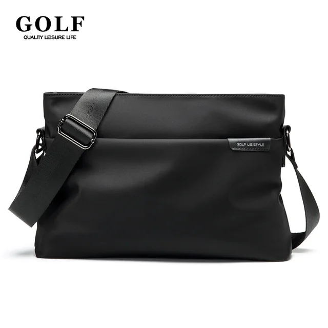 GOLF Męska torba na ramię Wodoodporna nylonowa torba na ramię Mężczyzna Czarny Torby kurierskie Biznesowa torba na ramię na tablet iPad Wysoka jakość