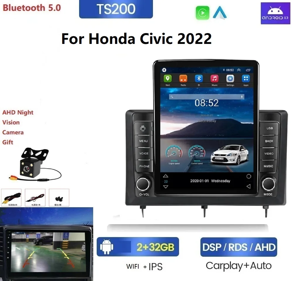 Android 13 IPS 2.5D screen Car Video For Ford Focus 2 Mk 2 2004-20111+16GB WIFI GPS BT Stereo Radio AM FM