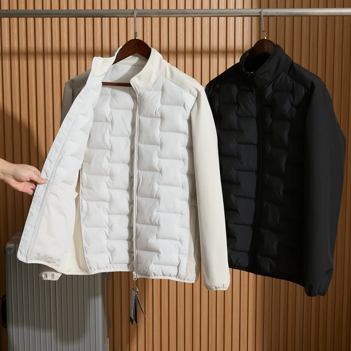 

Italian Luxury Lightweight Hollow Fiber Windproof Water-resistant Men's High-end Collar Cotton Jaet Faionable Urban Sle