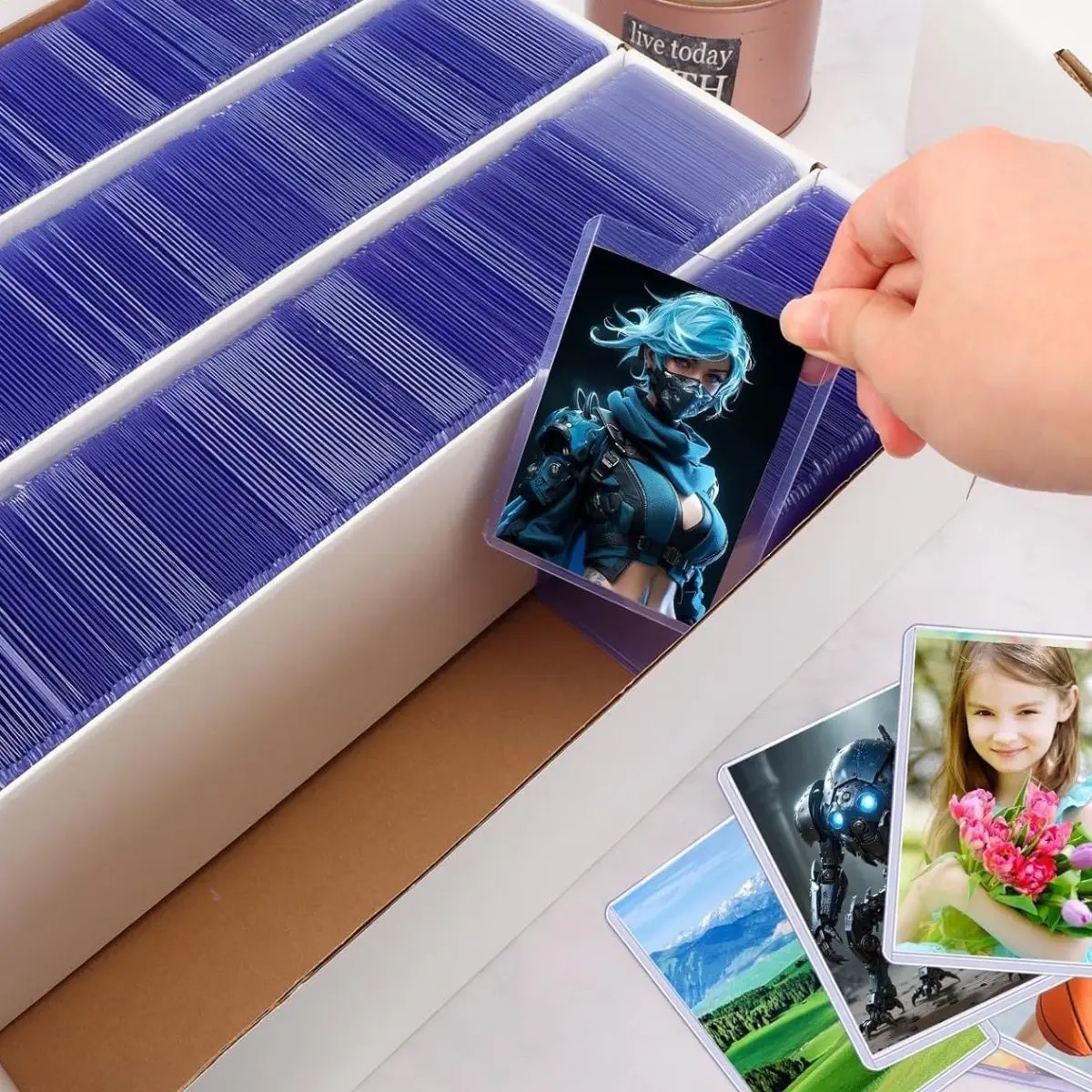 3200-count Trading Card Storage Box Game Storage Box Multi Compartment Large Capacity Trading Card Organizer Card Deck Case