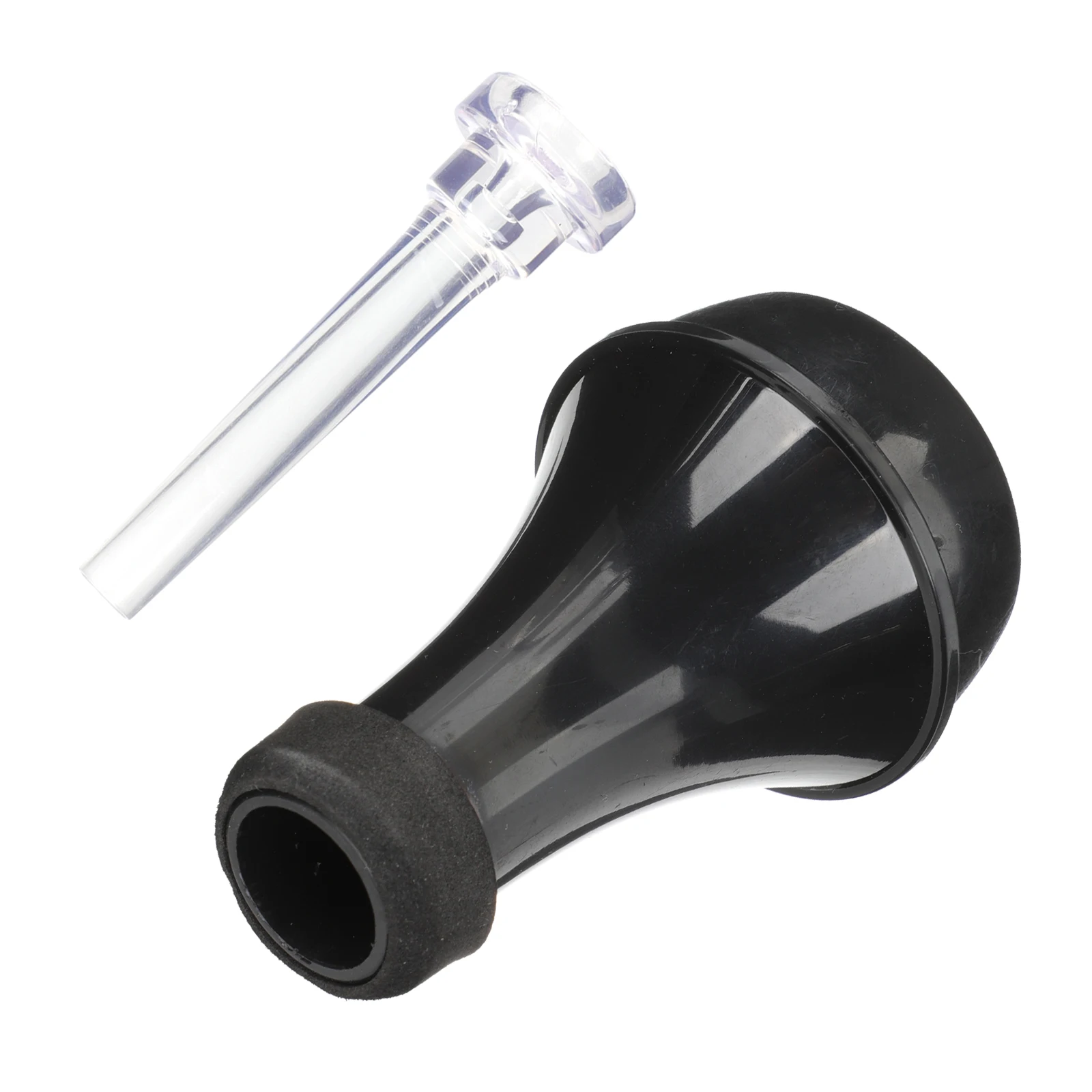 

Mini Trumpet Mute Silencer Set ABS Straight Black Mouthpiece Included Lightweight Durable Compact Change Sound Reduce