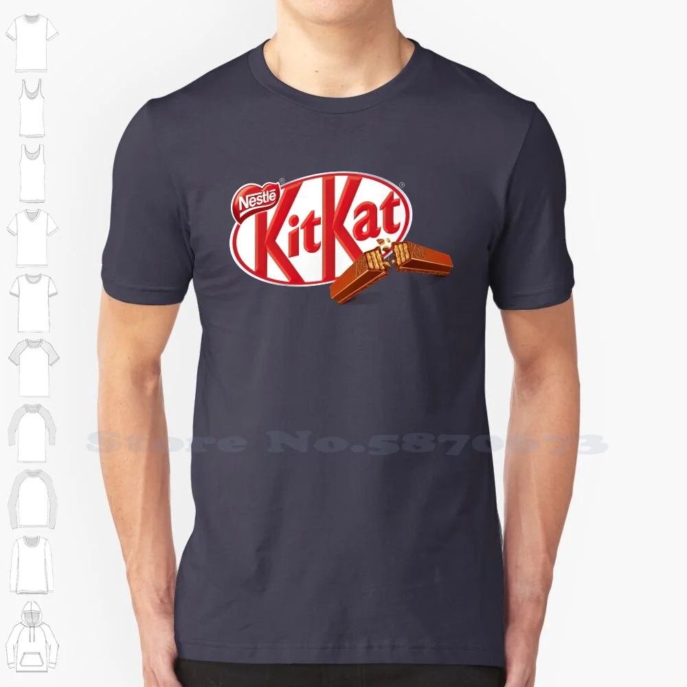 Kit Kat Logo Casual T Shirt Top Quality Graphic 100% Cotton Tees