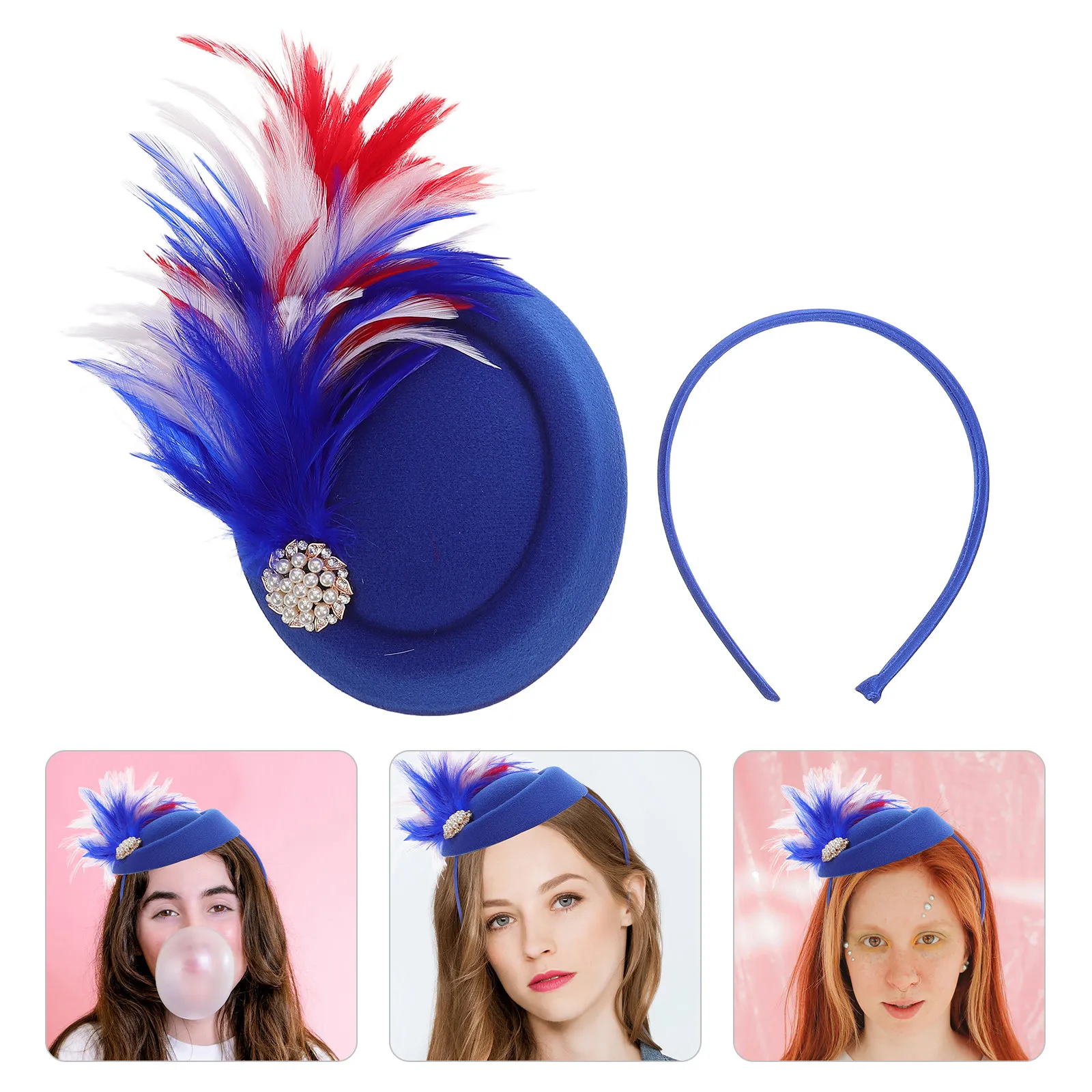 

Французский винтажный шляпный коктейльный фасцинатор с перьями для женщин: элегантный головной убор для свадьбы, чаепития, банкета, аксессуар для волос