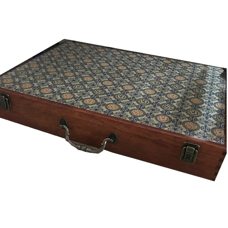 No.4 Handmade Camphor Wood Art Album Box 32×45cm, Collection Case with Xuan‑Silk Lining & Mahogany Frame