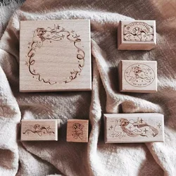 Vintage Lovely Carrot Bunny Wooden Rubber Stamp for DIY Scrapbooking Photo Album Card Making