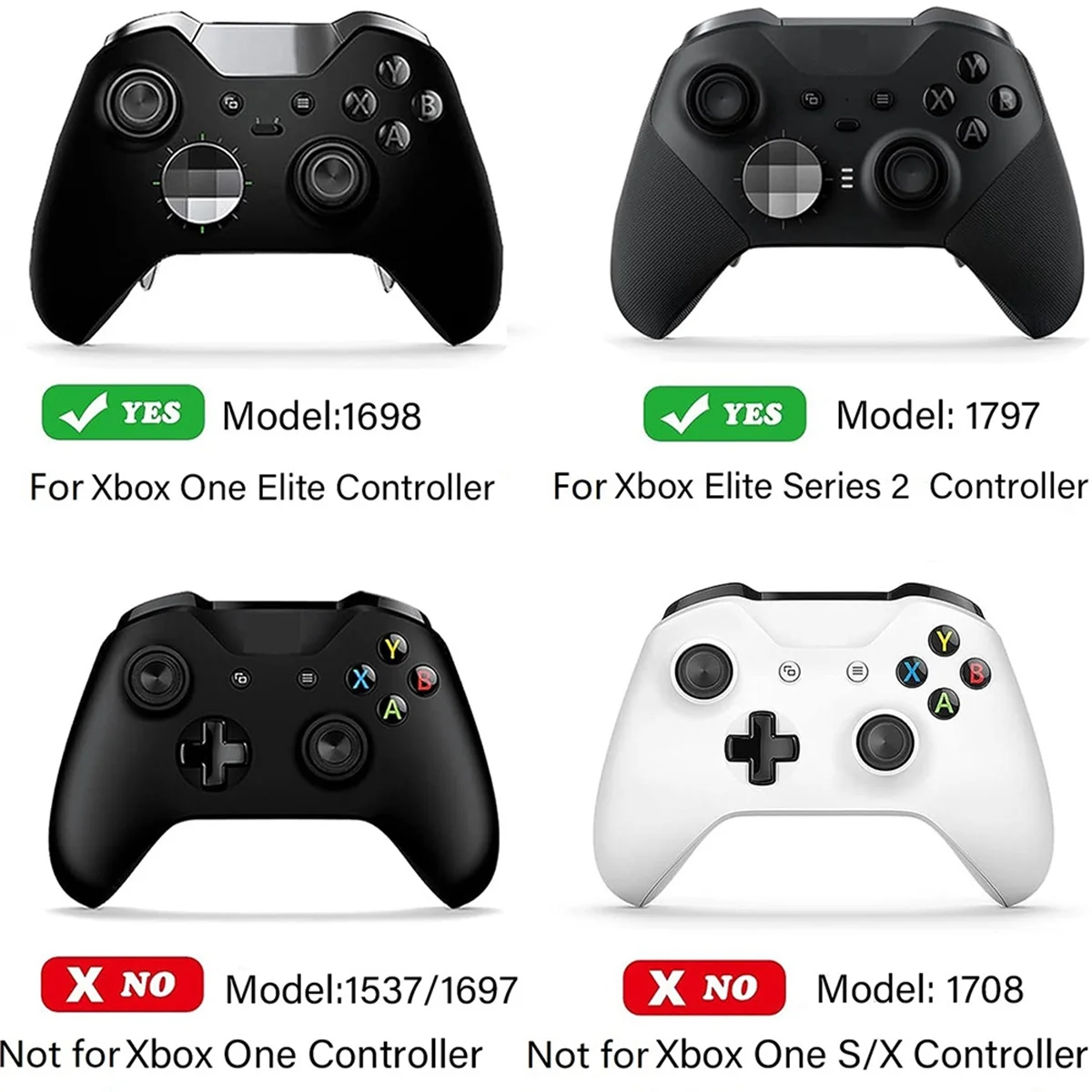 FEB-For Xbox One Elite Series 2 6PCS Metal Controller Parts 4 Paddles 2 D-Pad Gaming Replacement Controller Component Set