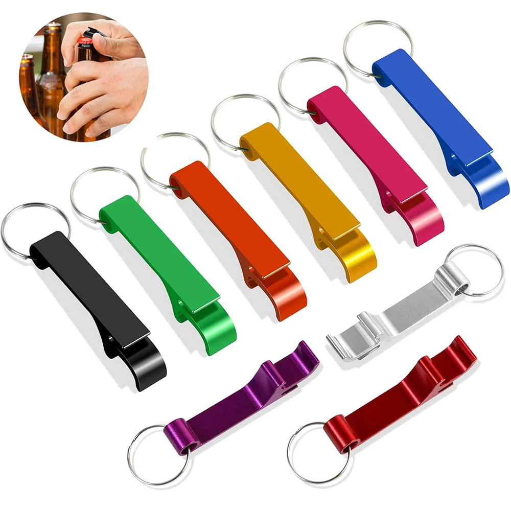 5 Stück bunte Flaschenöffner, Aluminium-Flaschenöffner, Schlüsselanhänger, Metall-Schlüsselanhänger für Bierdosen, Soda, Party-Aktivitäten