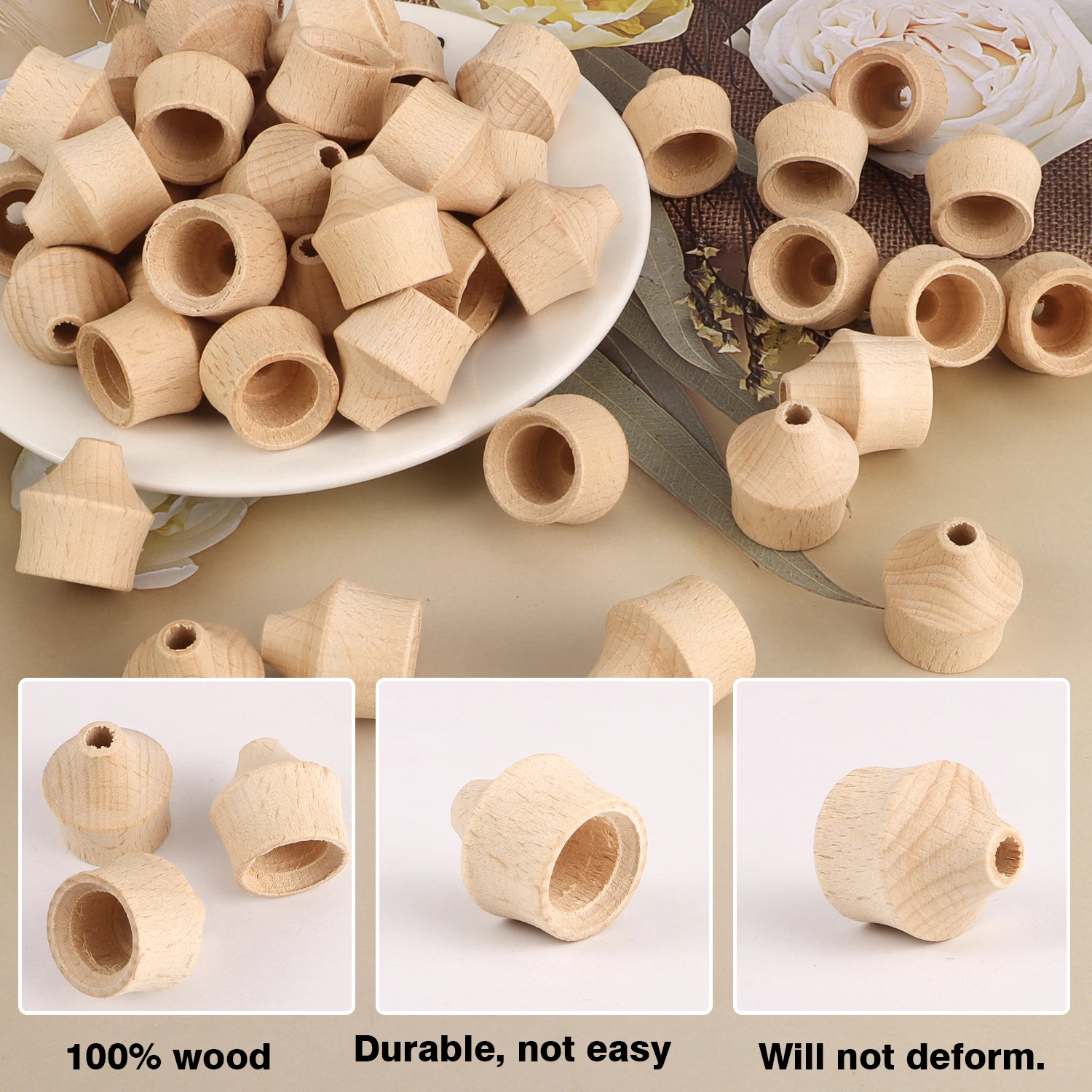 20Pcs/set Unfinished Natural Wood Craft Hat Manual Wooden Toys Dolls Crafts DIY Paint Stain Kid\'s Party Wedding Home Decor