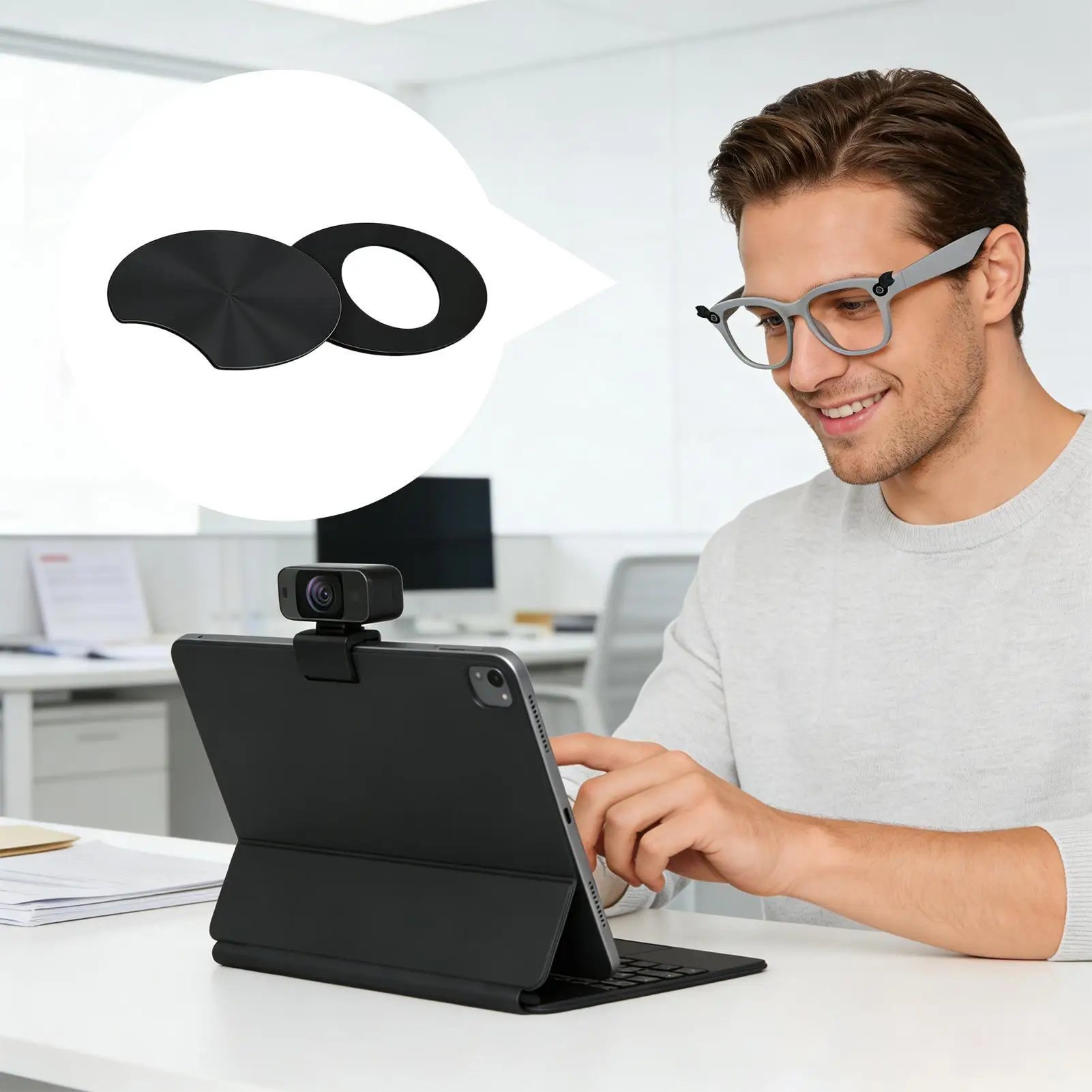 Smart Glasses Privacy Cover Mobile Phone Computer Lens Privacy Mask Anti-Spying Smart Electronics Supplies for Meetings Daily