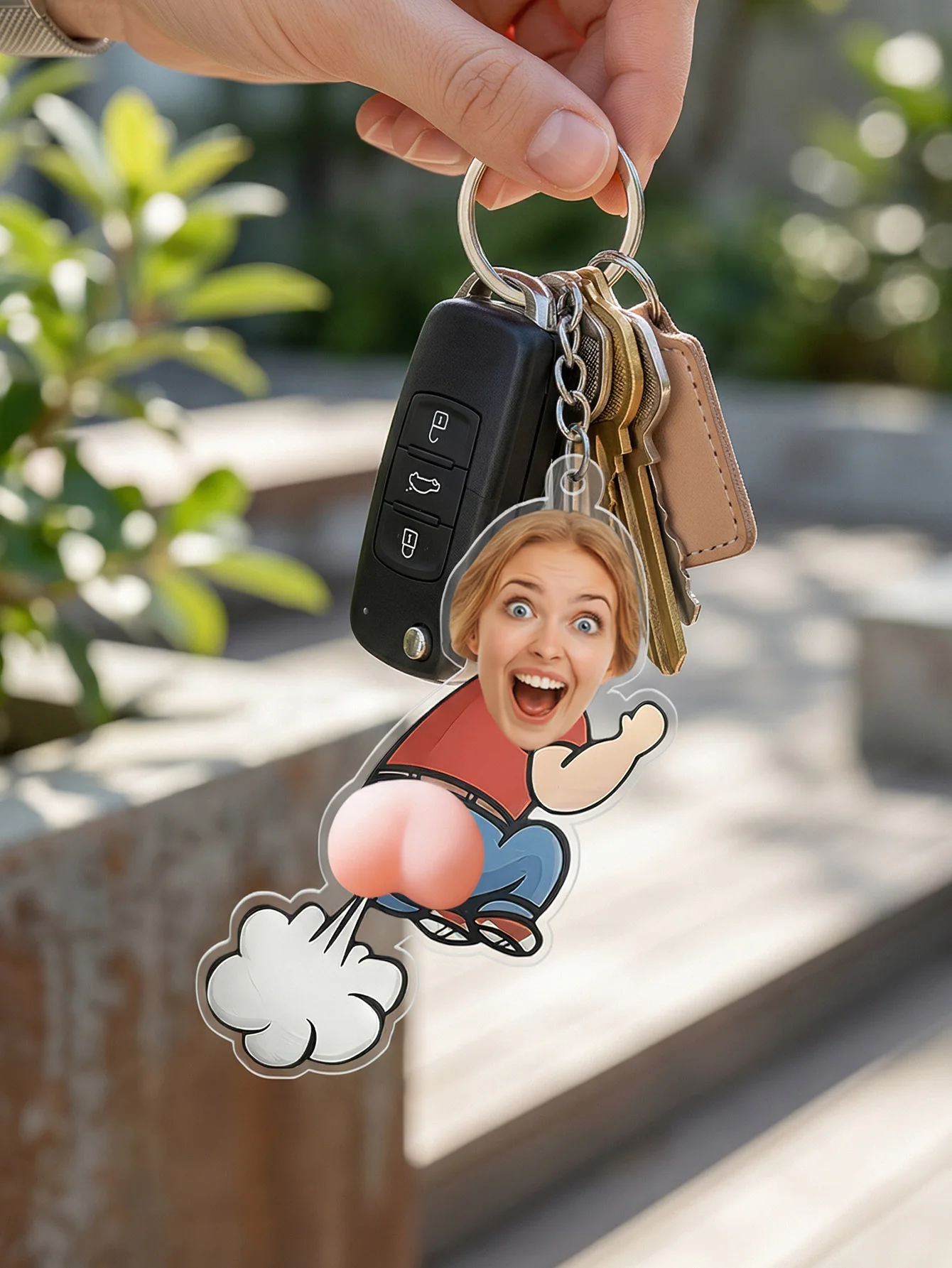 1pc Custom Photo Squishy Butt  Acrylic Keychain，Funny Gift,Backpack Charm,Car Keychain,Birthday,Party Favor