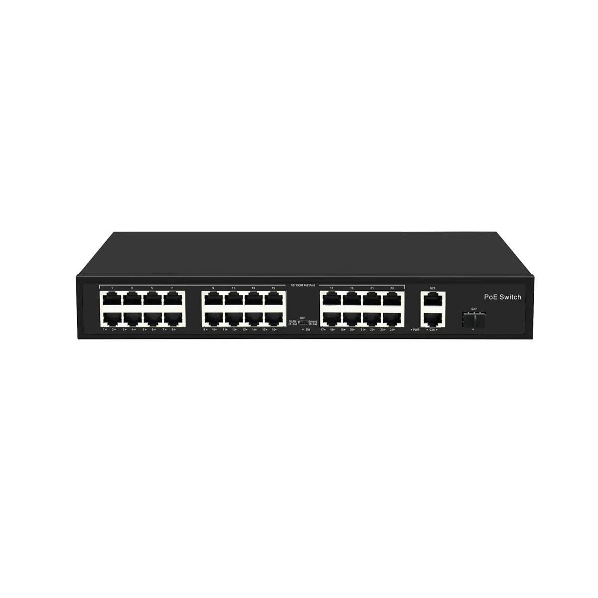 24 Port 10/100/1000M Intelligent POE Switch for IP Camera 2 Gigabit Ethernet Uplink Port 1 1000M SFP Port Auto MDI/MDIX