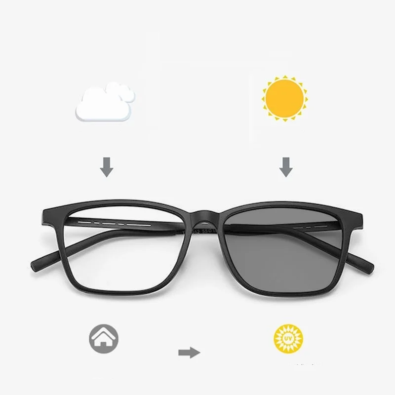 

Photochromic Man Alloy Glasses Hand Made Myopia Lenses for Unisex Indoor Clear Lens Outdoor Photochromic High Quality Eyeglasses
