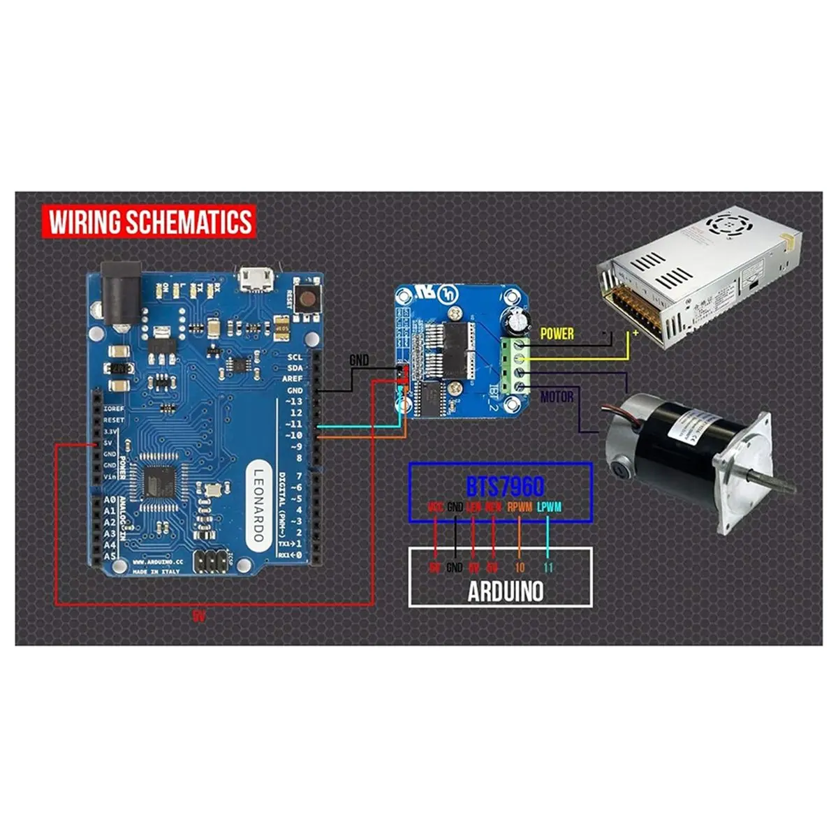 Fits for 4-Pack BTS7960 43A H-Bridge Motor Driver - High-Power DC Motor Controller with Current Limiting/Overheat Protection