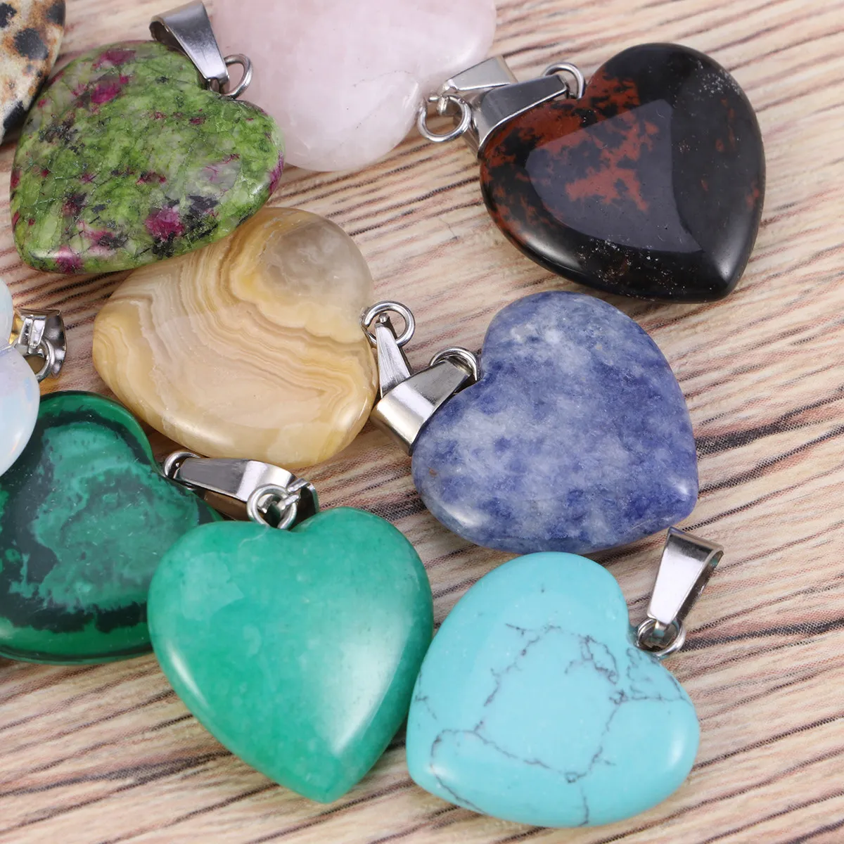 

10 шт. шестигранных подвесок в форме сердца из искусственного камня, подвески-талисманы для изготовления ювелирных изделий своими руками, для женщин и девочек, для творческих проектов, 20 мм, разные цвета