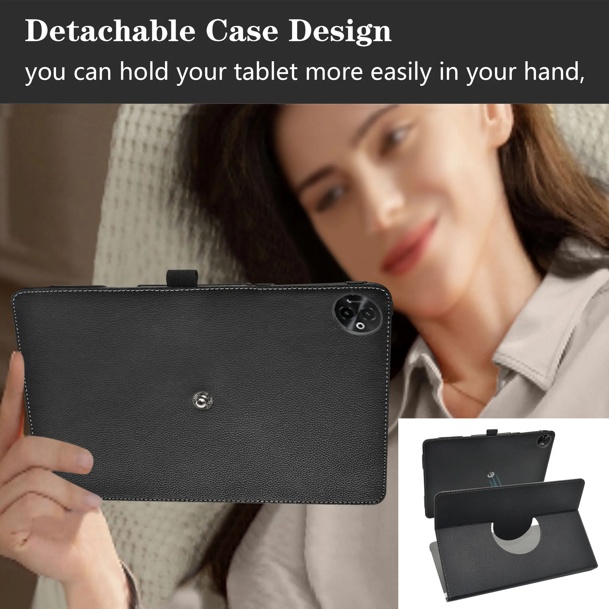 Fotografia 3: Capa Rotativa para Tablet DOOGEE Tab E3 Max de 14 polegadas