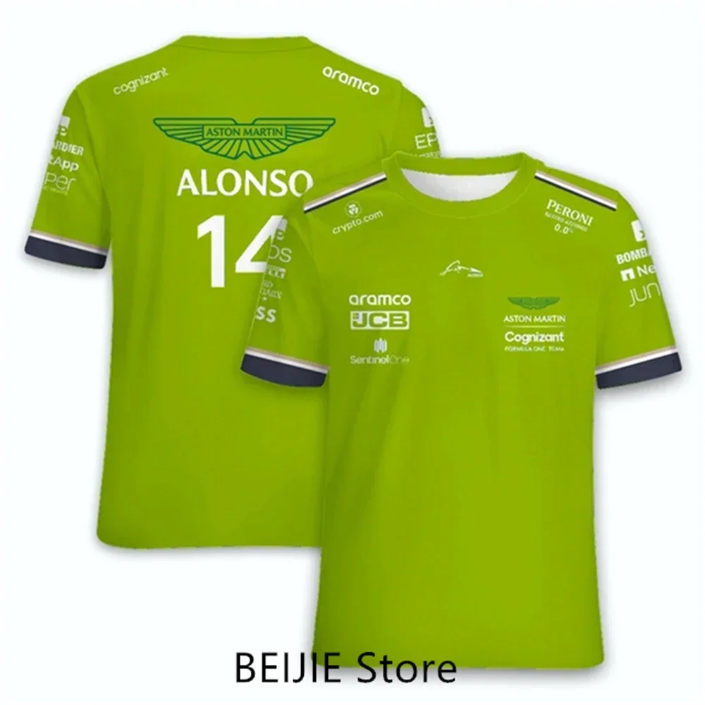 Économie de l'équipe Aston Martin F1 pour enfants, pilote de course espagnol Fernando Alonso 14 et Stroll 18, offre spéciale, t-shirts 3D, chauds, 2024