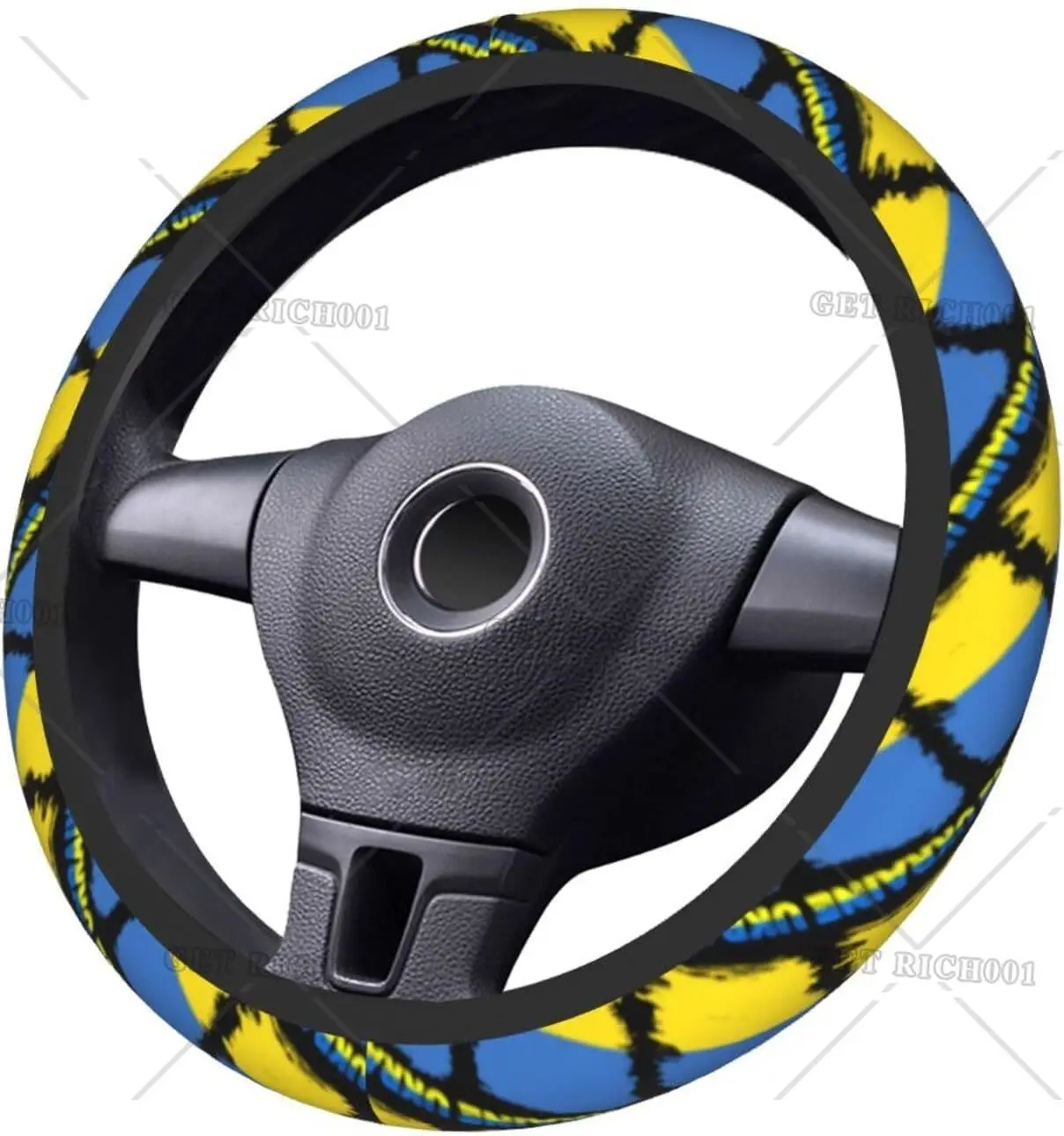 Ukraine Ukrainians Flag Steering Wheel Cover Protector Elastic Neoprene Car Wrap Accessories Vehicle Auto Trucker Interior Decor