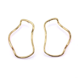 2025 New Trend Golden Twisted Irregular Circle Metal Earrings Women Indian Geometric Punk Statement Large Earrings Jewelry