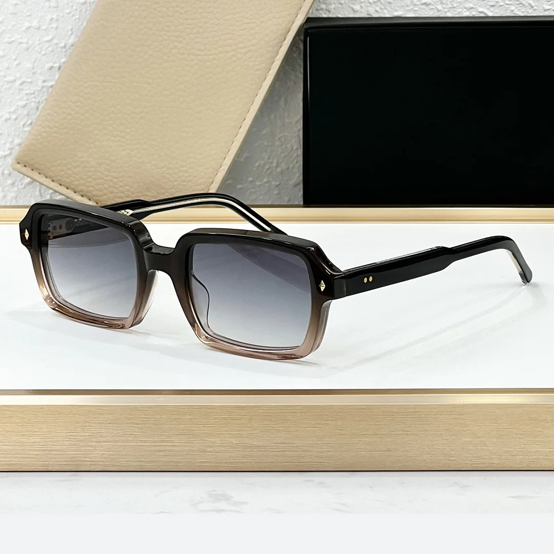 Gafas de Sol Cuadradas de Moda Unisex, Diseño Artesanal, Lentes de Acetato con Degradado, Protección UV400, Gafas de Lujo Casuales para Hombre y Mujer