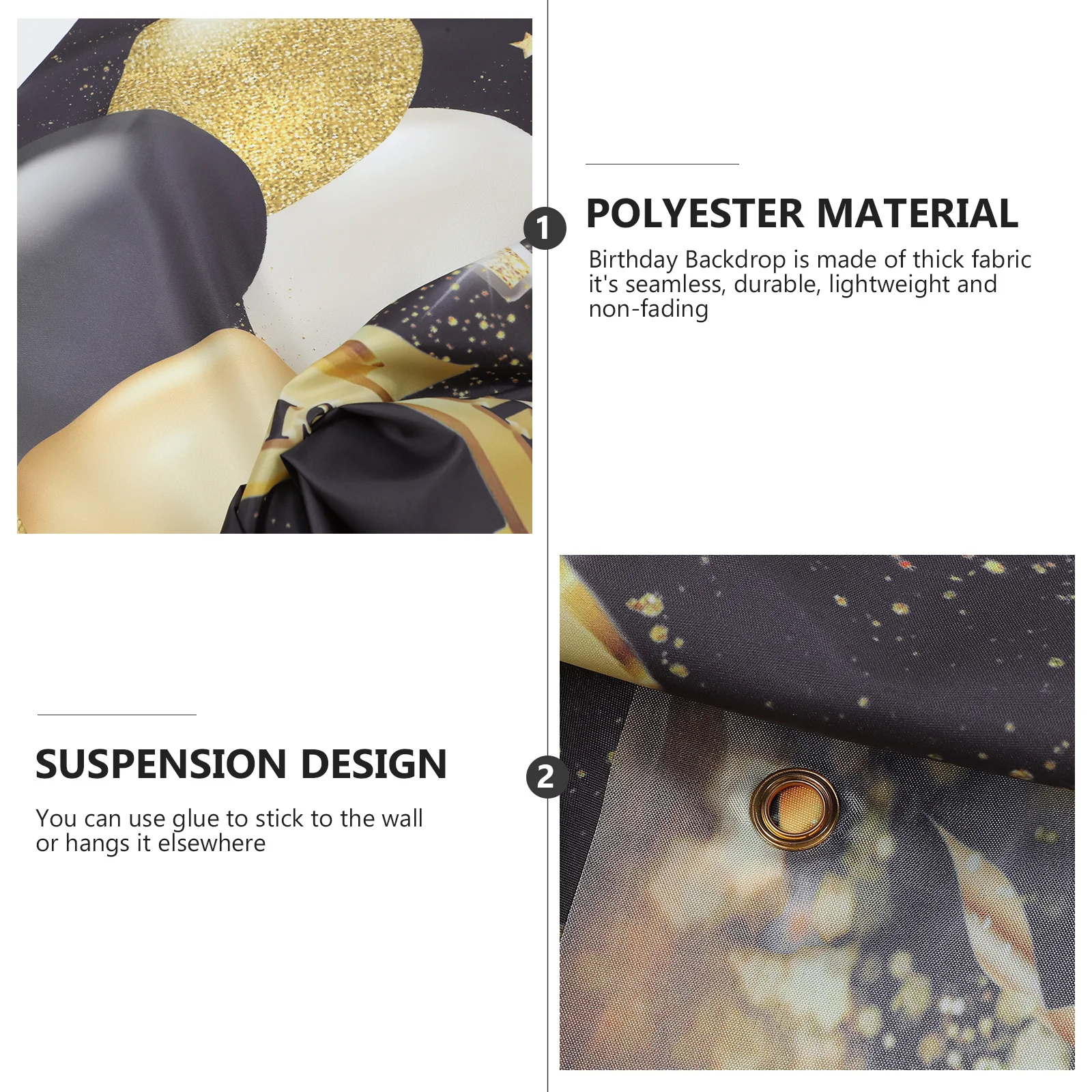 40Th Birthday Background Cloth Photo Booth Decorative Backdrop Lightweight Non-Fading Birthday Party Decoration for Home Events