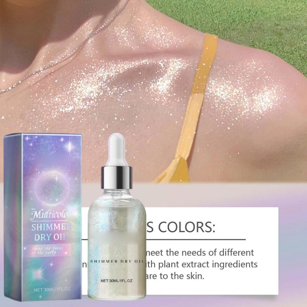 Evidenziatore liquido Olio per trucco Cosmetico Lucido Glitter Viso Corpo Evidenziatore luccicante Impermeabile Bellezza delle donne a lunga durata