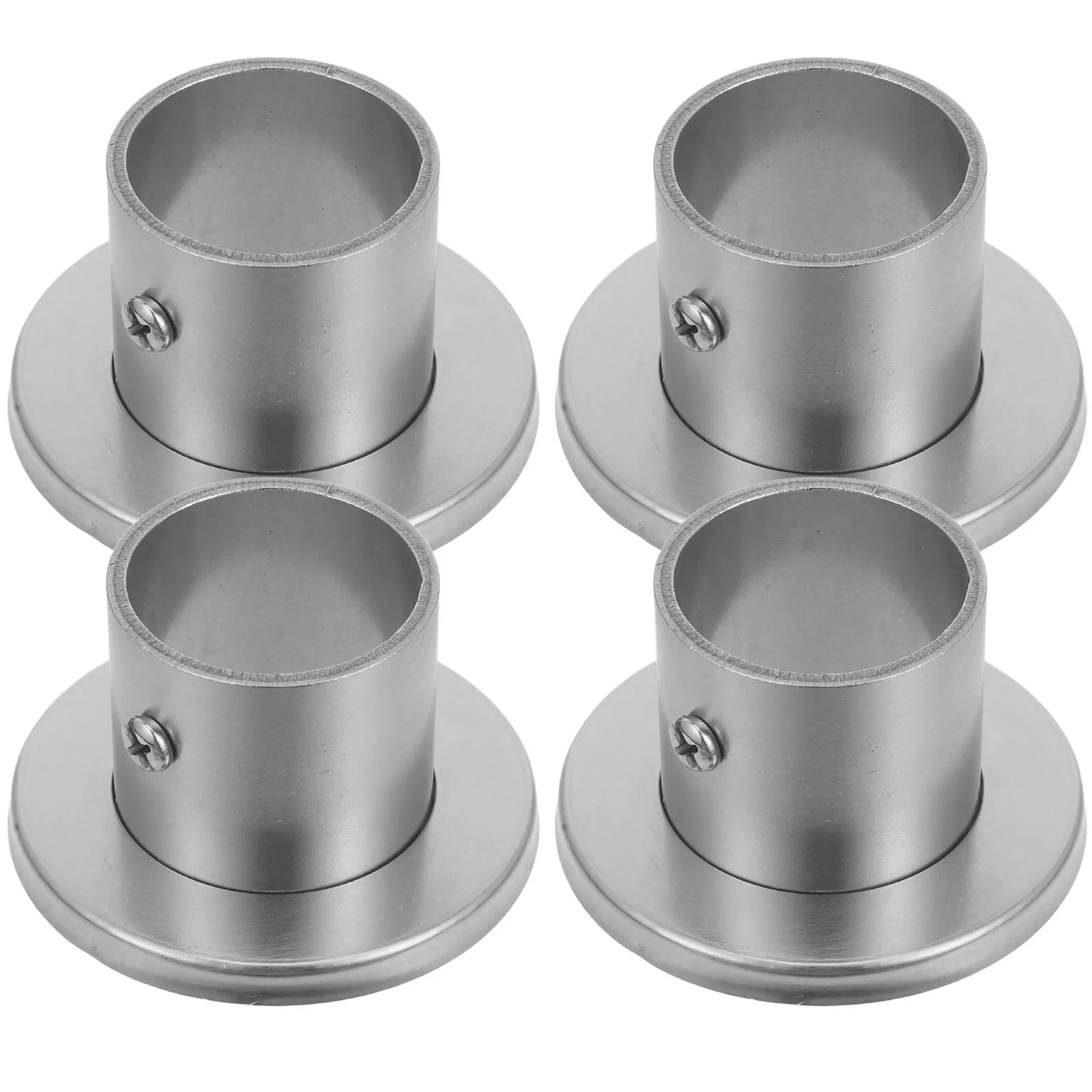 

4Pcs Closet Rod Bracket Stainless Steel Heavy Duty Shower Curtain Rod Holder Closet Pole Socket Wardrobe Support