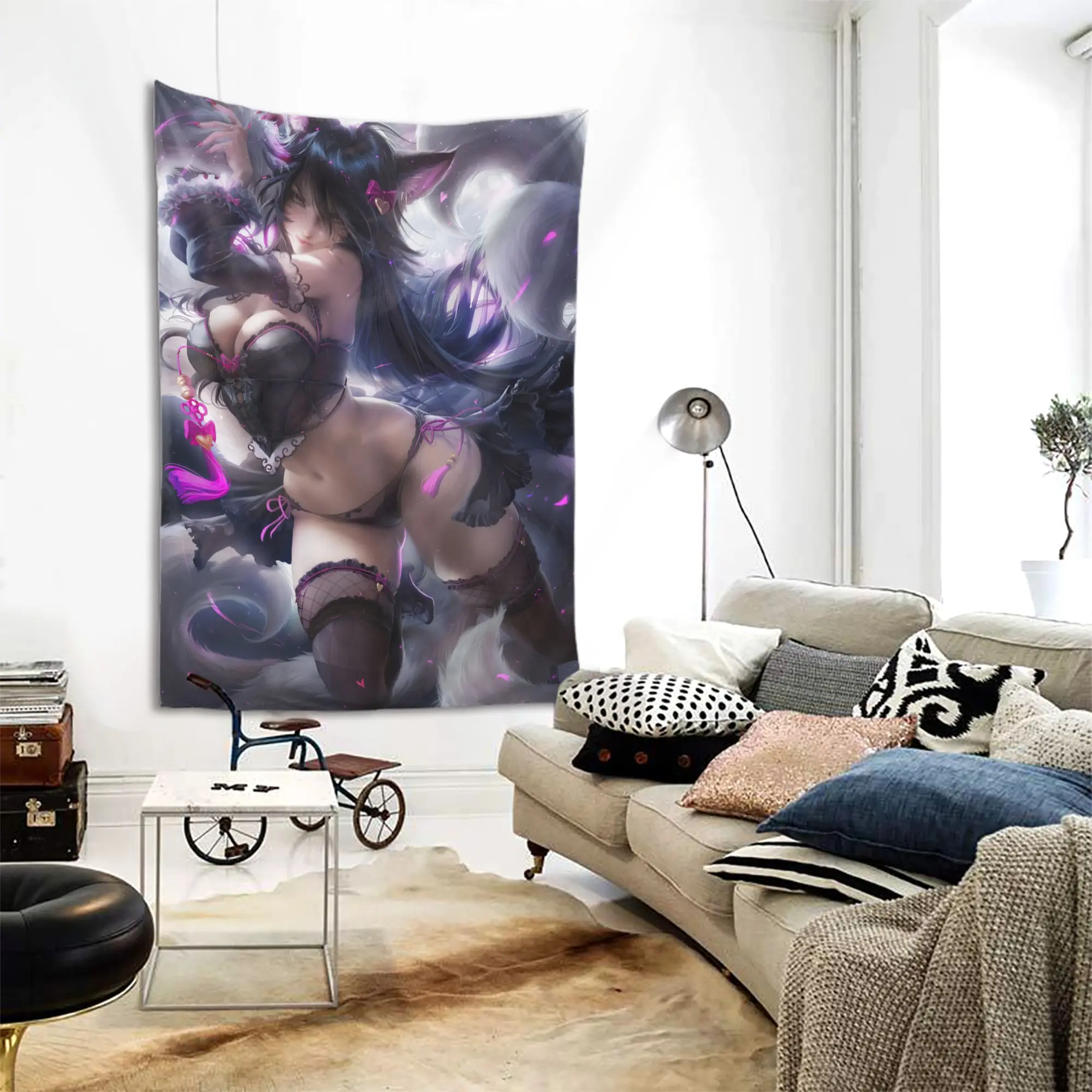 Customize Anime Large Fabric Tapestry Japanese Home Decor LOL Poster League of Legends Wallpaper Wall Decor Bedroom Decoration