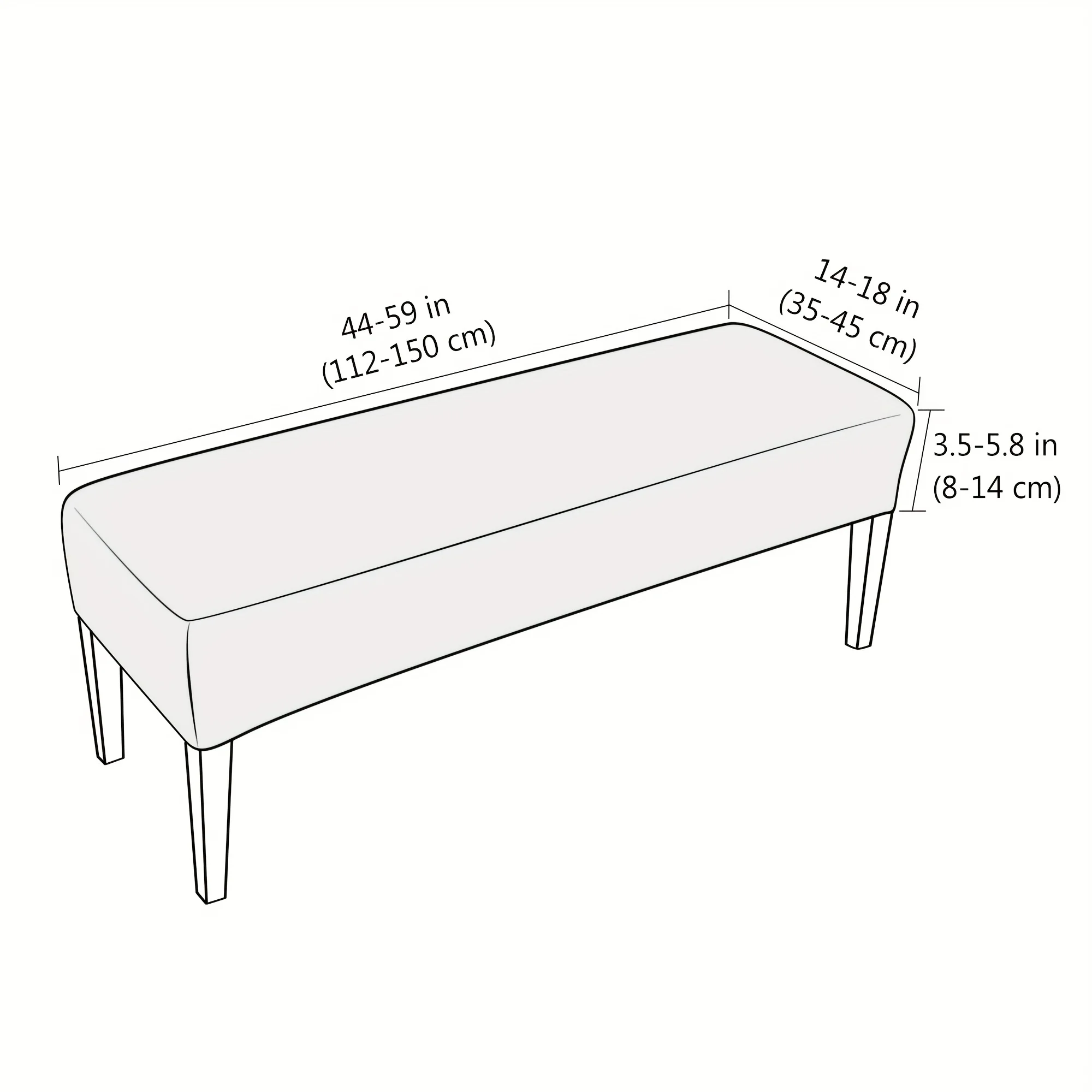 1pc Stretch Corn Fleece Bench Cover, Soft Elastic Corn Fuzz Dining Bench Slipcover, Long Bench Seat Protector for Home Hotel