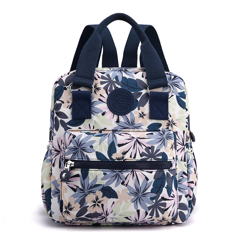 High Quality Women Backpack Flower Printing Nylon Trekking Rucksack Girl Shoulder Bag Female Hiking Outdoor Top-handle bag