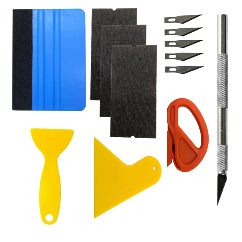 Car Wrapping Tools Kit Auto Foil Set Vinyl Wraps Tool Foil Tools Squeegee Scraper Cutter Knife for Car Wrapping Film Tools Kit