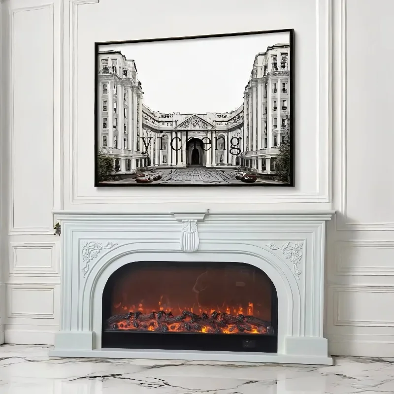 D17-2retro Solid Wood Fireplace Cabinet Entrance Decoration Living Room Simulation Fire Fireplace TV Cabinet