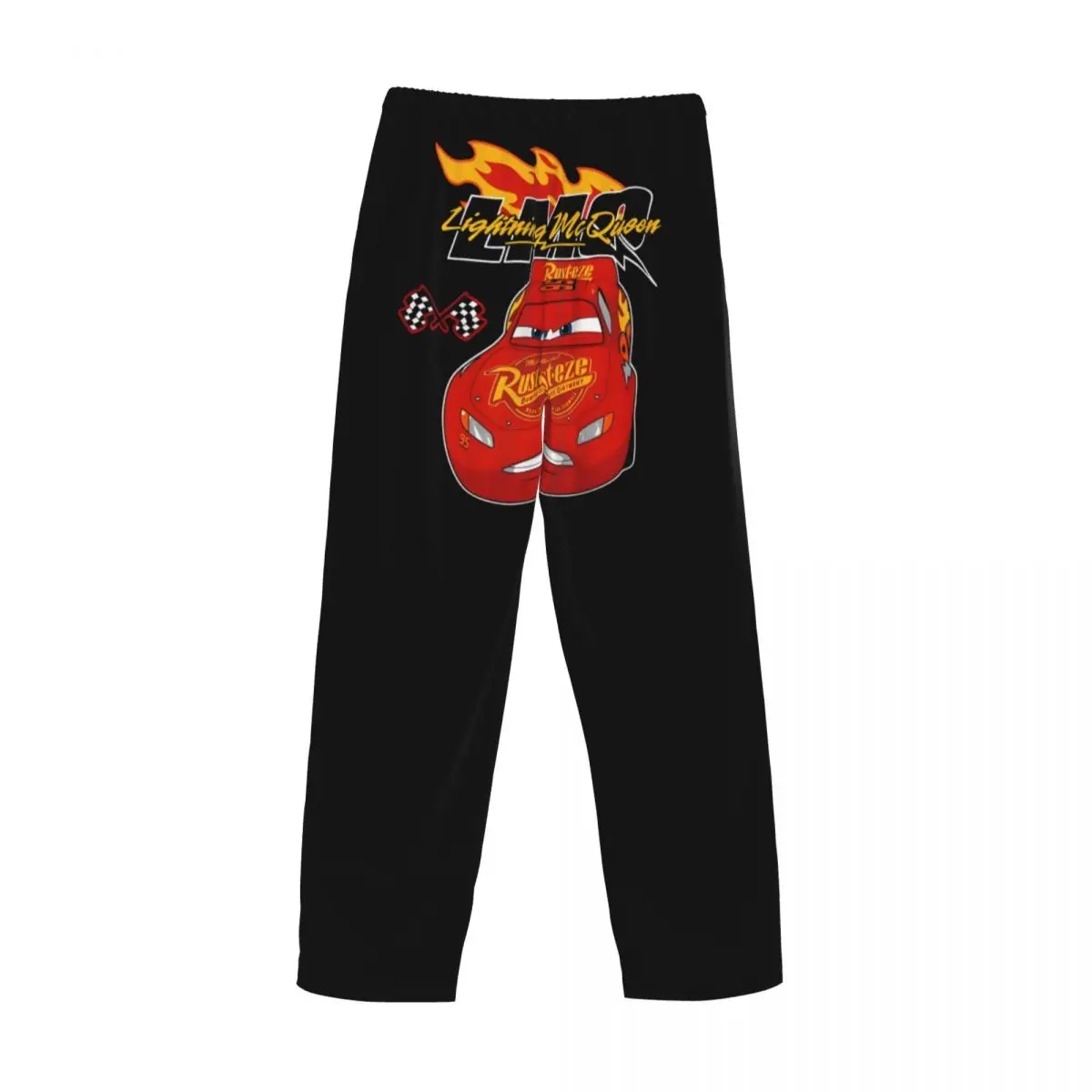 Retro personalizado     Lightning McQueen-pantalones de pijama para coche, ropa de dormir con cintura elástica para hombre, pantalones de salón con bolsillos