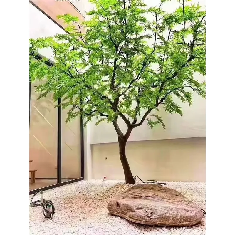 Grandi alberi artificiali personalizzati in finto albero d'acero verde per la decorazione domestica del ristorante esterno e interno