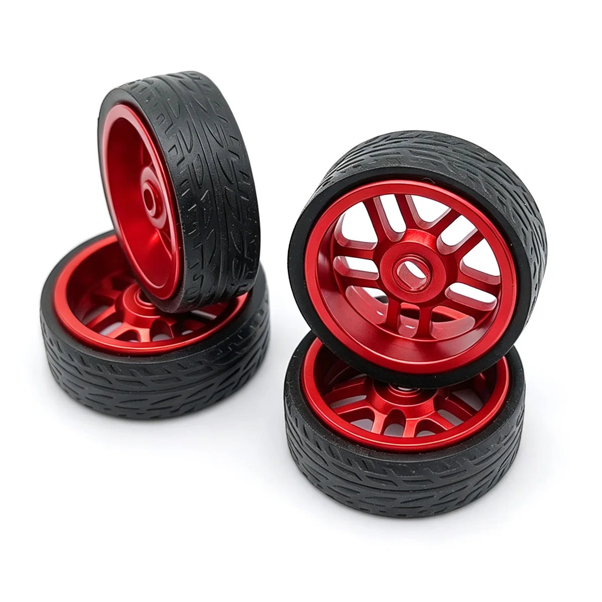 RC Car Drift Wheel Hub Soft Tire Leather Set Fit for WLtoys 284131 K989 IW04M MINI-Q Remote Control Car Parts Modification