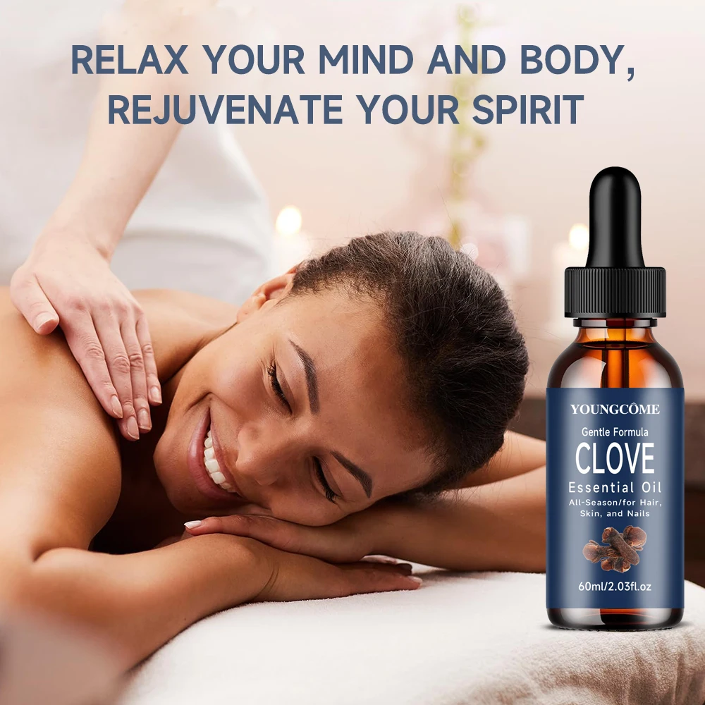 زجاجة أساسية من زيت القرنفل، زجاجة أساسية لامعة للعناية بالوجه، مرطبة، إصلاح مضاد للشيخوخة والطبيعية، زيت عطري عضوي