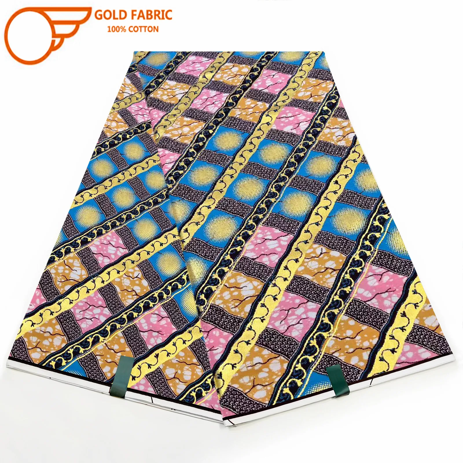 

New Golden Wax Fabrics Veritable Gold Wax Print African Real Wax Fabric Ankara Wax Ghana Nigeria Style Pagne For Sewing LA7