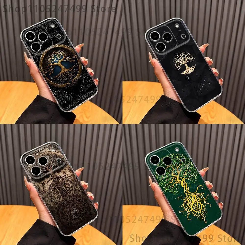 

Tree of life Yggdrasil Phone Case For iPhone 16,15,17,12,13,14,11 Max,Pro,Plus,X,XS,XR,SE4,E Mini Transparent Cover