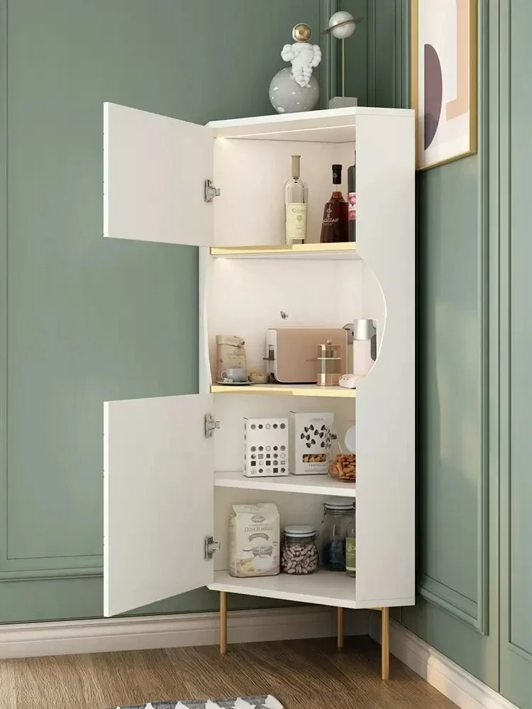 Французский вход, люкс, угловой сервант для хранения, угловой шкаф для хранения в кремовом стиле, простой современный настенный винный шкаф