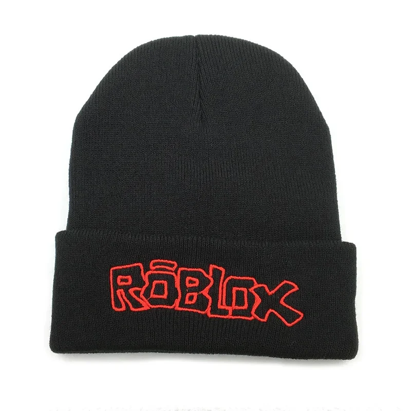 Robloxing Anime game Cosplay Toy Embroidered knitted hat Hip hop Caps Winter Warm Hats For kids birthday gift